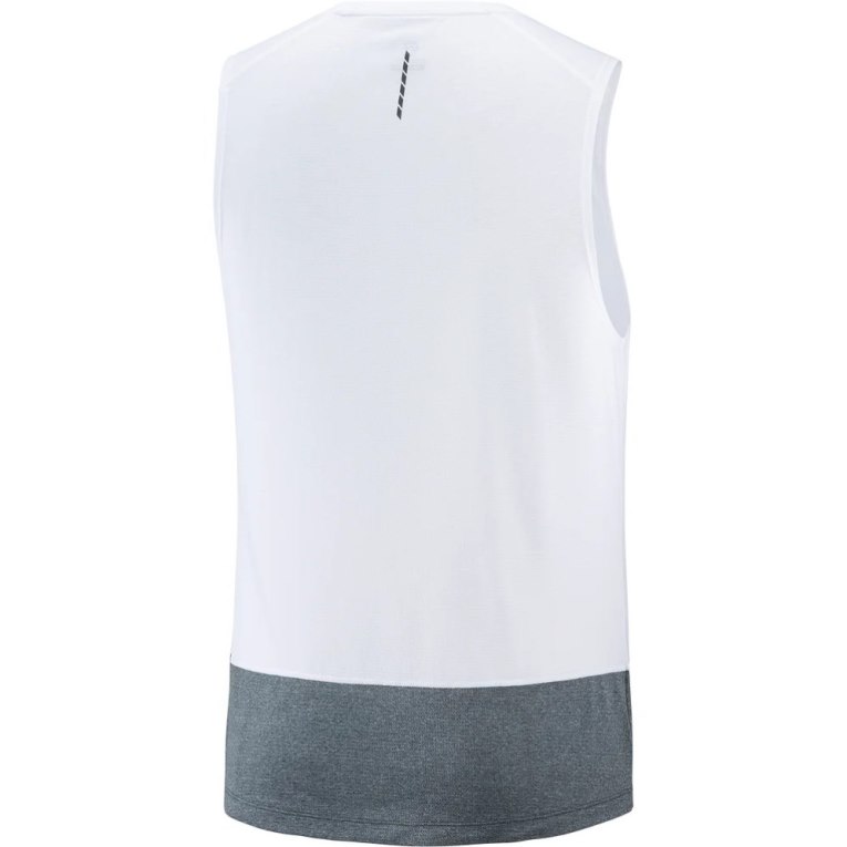 Camisetas Regata Salomon Cross Run Masculino Branco Cinzentas | PT T08569